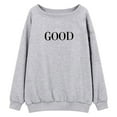 thumbnail image 3 of HNMKIU Off The Shoulder Sweatshirt Women's Letter Print Long Sleeve Off Shoulder Hoodie Street Style and Soft Pullover Top 1Grey,M, 3 of 3