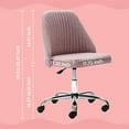 thumbnail image 3 of HOMEFLA Home Office Desk Chair, Modern Linen Fabric Chair Adjustable Swivel Task Chair Mid-Back Cute Upholstered Armless Computer Chair with Wheels for Bedroom Studying Room Vanity Room (P, 3 of 7