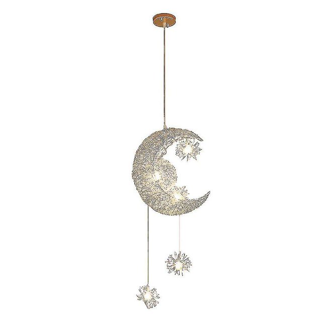 Lámpara Colgante LED Con Forma De Estrella De Luna Moderna Lámpara De Techo - Blanco Cálido
