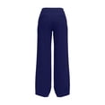thumbnail image 4 of Htigea Women's Straight Leg Pants High Waisted Dress Pants Solid Color Work Office Daily Trousers with Pockets Navy S, 4 of 8