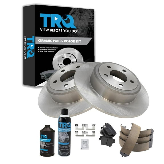 TRQ Rear Brake Pad & Rotor Kit BKA34908 Fits Select 2005-2021 Chrysler 300 , 2009-2021 Dodge Challenger , 2006-2021 Dodge Charger , 2005-2008 Dodge Magnum