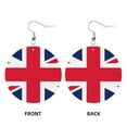 thumbnail image 2 of Round Leather Earrings For Women Union Jack All Uk Flag Drop Earrings Lightweight Dangle Earrings, 2 of 6