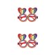 thumbnail image 4 of Minnieouse Gafas de Fiesta Temática accesorios divertidos para fotos decoración orgullo fotografía carnaval Iris accesorios para gafas doble corazon 2piezas, 4 of 6