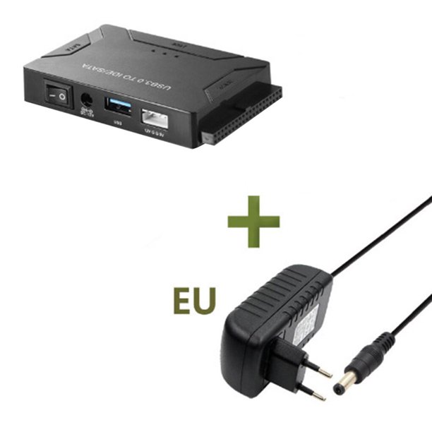 Adaptador profesional USB a SATA Cable duro Disco portátil Convertidor de computadora Transmisión de datos Conector externoEnchufe negro de 1 m de la UEPorcelana Deng Xun unisex