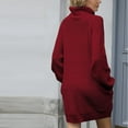 thumbnail image 3 of SSKDBFJG Women's Turtleneck Sweater-Oversized Sweater Loose Pullover Knit Dress(Burgundy) M, 3 of 4