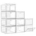 thumbnail image 1 of Organizador de cajas para zapatos con 7 códigos, grande, transparente, apilable, paquete de 9, 1 of 8