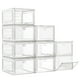 thumbnail image 1 of Organizador grande de cajas de zapatos transparentes, caja de zapatos más fuerte con puerta magnética, caja de almacenamiento apilable para clóset, ca, 1 of 8