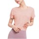 thumbnail image 1 of Camiseta de Manga Corta de Verano para Mujeres Color Sólido Cuello Redondo Camiseta de Manga Corta de Poliéster, Top de Moda Casual para Mujeres Y Niñas, 1 of 5
