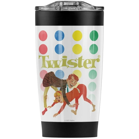 Twister/Old School Twister Stainless Steel Tumbler 20 oz Coffee Travel Mug/Cup, Vacuum Insulated & Double Wall with Leakproof Sliding Lid | Great for Hot Drinks and Cold Beverages