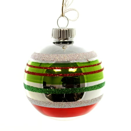 - Christopher Radko SHINY BRITE 2.50 STRIPED BALL Glass Ornament 4026760 Ball