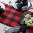 thumbnail image 6 of Contemporary Home Living Buffalo Check Cotton Christmas Table Runner - 108" - Red and Black, 6 of 8