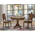 thumbnail image 2 of East West Furniture Hartland 3-piece Dining Set with Leather Chairs in Mahogany, 2 of 4