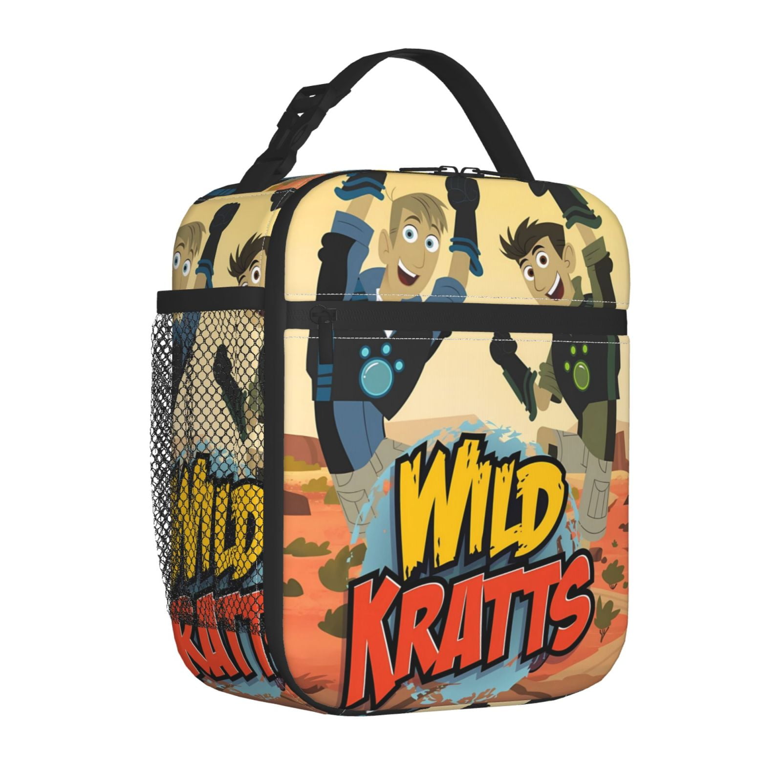 Wild Kratts Lunch Bag Insulated Portable Reusable Lunch Box With Zipper For Picnic Work Office Travel