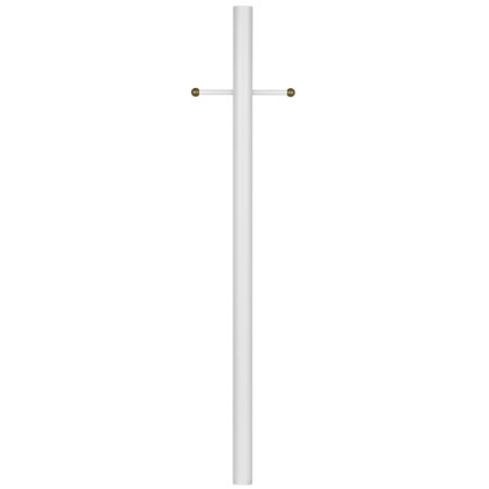 Design House 80" Traditional Weather-Resistant Outdoor Lamp Post with Cross Arm, White