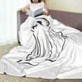 thumbnail image 6 of Vsdgher Cute Ghost Simple Drawing Ultra-Soft Micro flannel Blanket Throw Blankets for Couch Sofa, Bed (4 sizes)-80"x60", 6 of 7