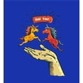 thumbnail image 5 of Hold Your Horses Humor Youth Royal Blue Long Sleeve Hoodie-Medium, 5 of 6