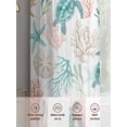 thumbnail image 5 of Teal Sea Turtle Starfish Sheer Curtains 2 Panels Set Summer Beach Coral Shell Watercolor Sheer Window Curtains Light Filtering Rod Pocket Voile Drapes for Bedroom Living Room 52"x63", 5 of 8