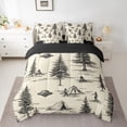 thumbnail image 3 of Manfei Kids Jungle Adventure Twin Bedding Sets 7-Piece, Cartoon Mystic Spaceship Bedding Comforter Set, Pebble Grey Pine Tree Reversible Sheet Sets, Luxury Bedroom Decor, 3 of 8