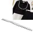 thumbnail image 4 of Rhinestone Chain Trim, Cuttable 1 Yard 1.5cm Wide Shiny Fashion  Rhinestone Chain Transparent Grey  For Wedding, 4 of 8
