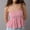 Red, variant on Women's Summer Plaid Tank Tops Spaghetti Strap Square Neck Flowy Ruffle Hem Gingham Shirt Top Ladies Tank Tops Red M