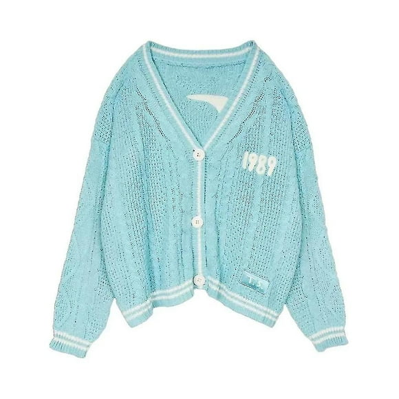 Womens Taylor Swift 1989 Sweater Knitted Loose Casual Cardigan Open Front Jumper Coat Jacket Outwear Tops Fans Gifts
