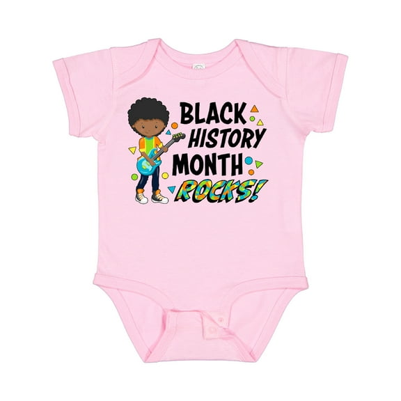 Inktastic Black History Month Rocks- boy with guitar Boys or Girls Baby Bodysuit