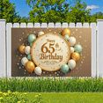 thumbnail image 6 of Golden Theme 65th Birthday Banner Festive Decoration Balloon Design Party Backdrop for Senior Celebration Event Indoor Setup, 6 of 7