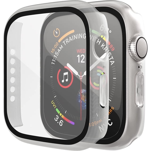 Bulk Cases Compatible with Apple Watch Series 6/SE/Series 5/Series 4 40mm with Built in Tempered Glass Screen Protector, Overall Protective Hard PC Case Ultra-Thin Cover Matte Clear 10 Pack