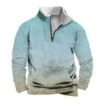 thumbnail image 4 of Mens Big and Tall Sweatshirts S-4XL Plus Size With Zipper Pocket Pullover Sherpa Lined Stand Collar Long Sleeve Gradient No Hood Sweatshirt, 4 of 5