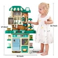 thumbnail image 3 of JBeeCtrl Play Kitchen Set for Kids 48Pcs 28Inch Kids Toy Kitchen Playset with Real Sounds & Lights Pretend Play Food Toddler Kitchen Toy Gift for Boys and Grlis Age 3 4 5 6 7(27.5"x18.1"x8.6) Green, 3 of 7