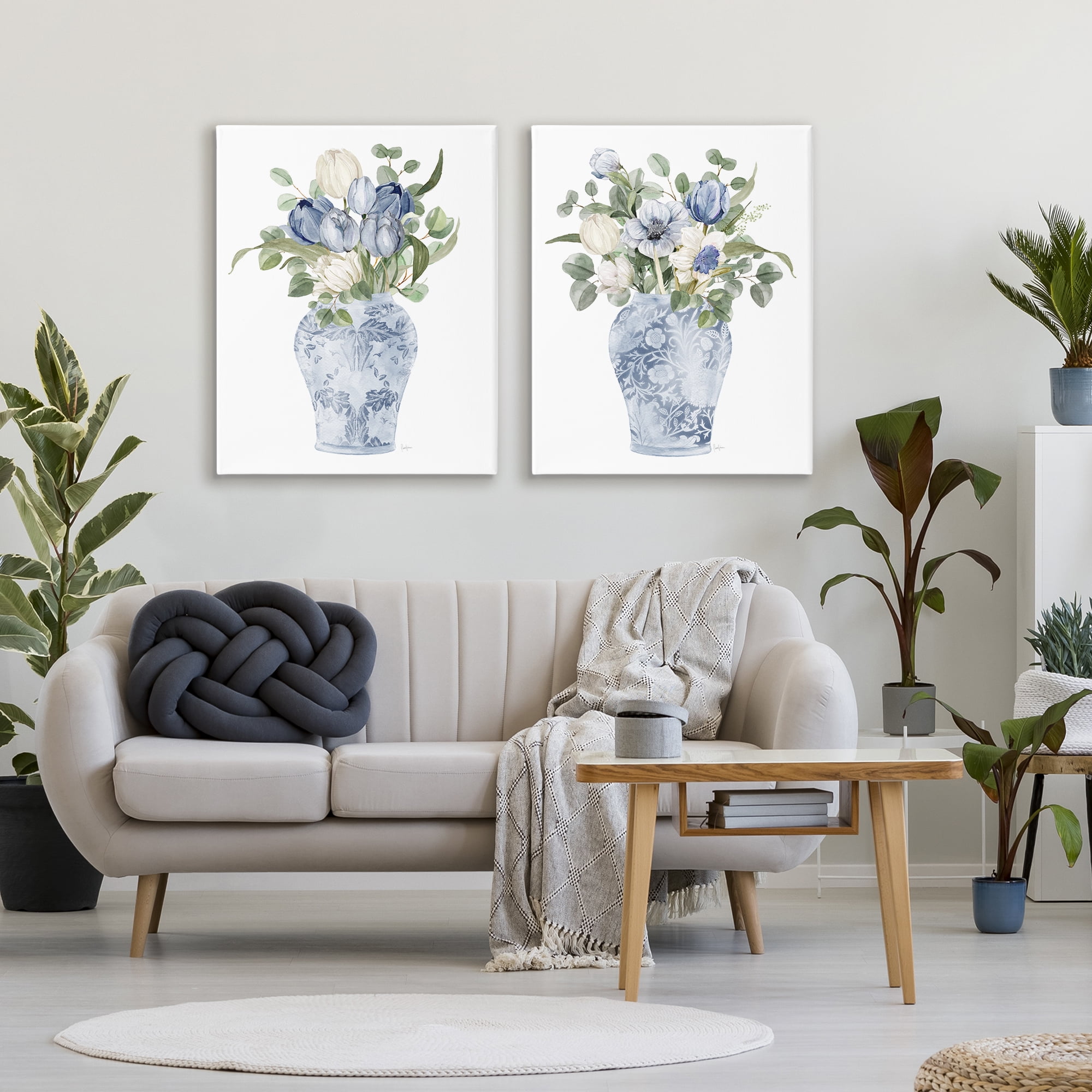 Stupell Industries Ornate Vase Tulip Collection 2 Piece Canvas Wall Art Set, design by Livi Finn