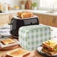thumbnail image 3 of Sage Green Buffalo Check Toaster Cover 2 Slice, Farmhouse Plaid Modern Geometric Dustproof Bakeware Oven Protector with Top Hook, Waterproof Small Kitchen Appliance Toasters Dust Cover, 12"x7.5"x8", 3 of 9