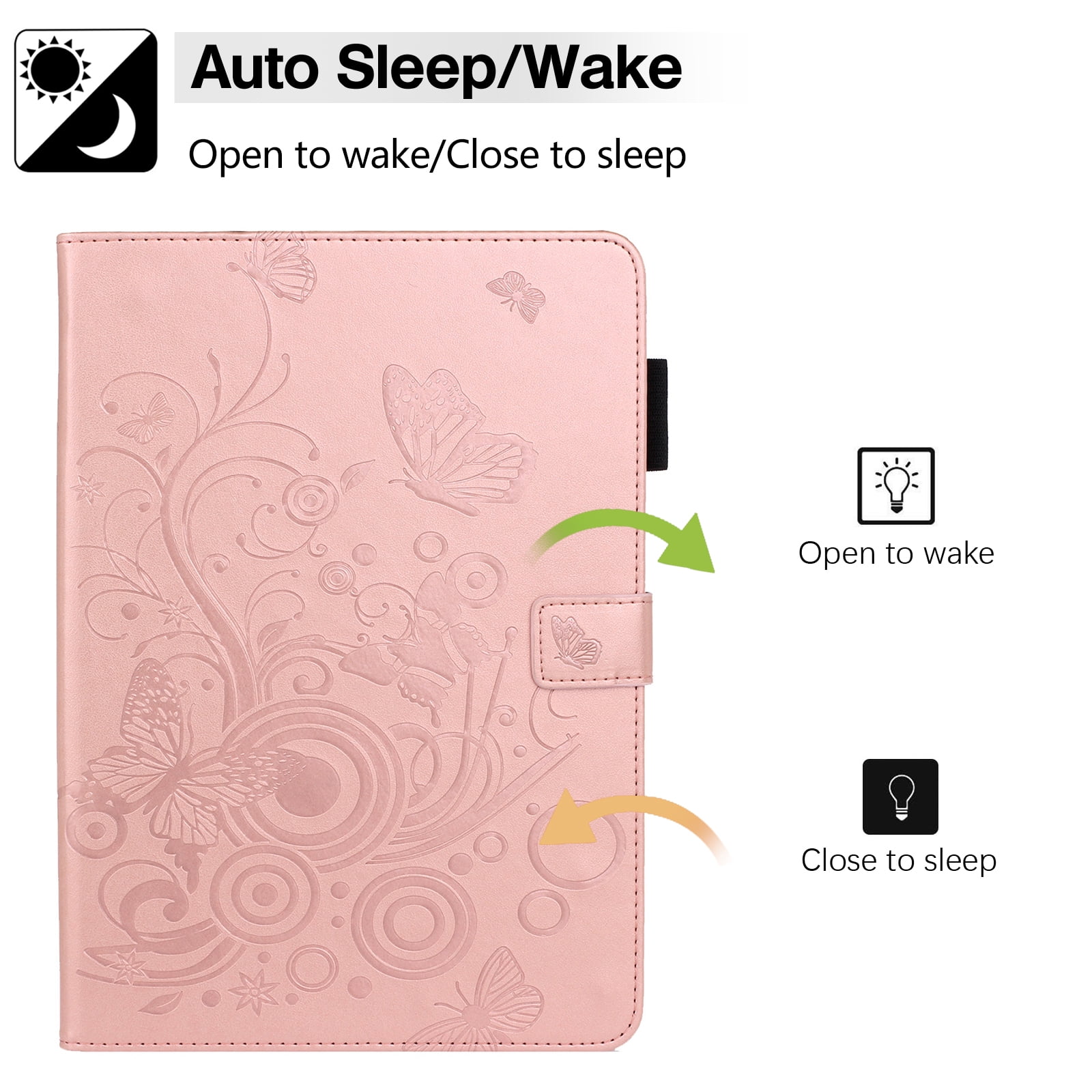 TECH CIRCLE Case for Apple iPad 10th Generation 10.9 Inch 2022,PU Leather Folio Flip Stand Smart Protective Cover with Auto Wake/Sleep Pencil Holder Soft Back Cover for iPad 10th Gen 10.9",Rosegold
