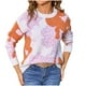 thumbnail image 2 of Suéter de cuello redondo para mujer, suéter de punto de patchwork a rayas con manga larga, suéter de cuello redondo, tops acrílicos para mujer, 2 of 5