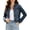 Blue, variant on Miaoju Women's Basic Long Sleeves Button Down Fitted Denim Jean Jackets, Black L