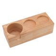 thumbnail image 3 of Soporte de madera para manipulación de café, estación de compactación de café antideslizante de 3 orificios para cafeterías, hogar, restaurante, Color madera, 3 of 10