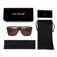 thumbnail image 7 of JIM HALO Retro Polarized Sunglasses Men Women Flat Top Square Driving Glasses(Tortoise Frame / Polarized Brown Lens ), 7 of 7