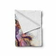 thumbnail image 2 of Fairy Soft Flannel Fleece Throw Blanket, Girl Drawing Design with Butterflies Nature Illustration Facial Expression, Cozy Plush for Indoor and Outdoor Use, 50" x 70", Multicolor, by Ambesonne, 2 of 6