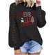 thumbnail image 2 of Pntutb Mujer Impreso Camiseta Suelta Encaje Manga Larga Blusa Cuello Redondo Casual tops Pntutb Pntutb-1798, 2 of 5