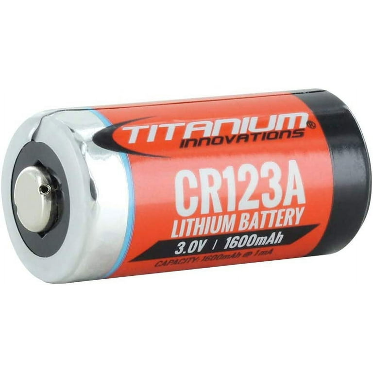 Titanium CR123A 3V Lithium Battery - 2 Pack