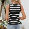thumbnail image 7 of LADIGASU Women's Striped Knitted Sweater Round Neck Pullover able Tank Top, 7 of 7