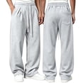 thumbnail image 2 of SRZYMJ Mens Lightweight Baggy Sweatpants Wide Leg Casual Workout Pants, 2 of 9
