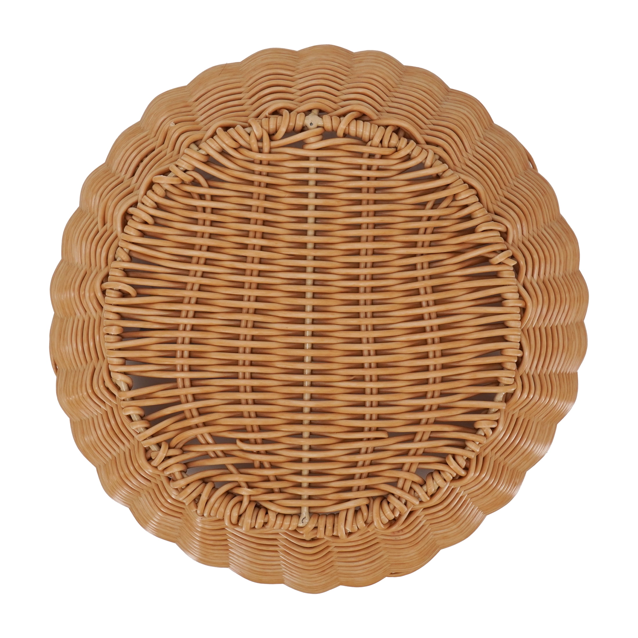 Scalloped Decorative Basket, Tan, 12" x 10", by My Texas House