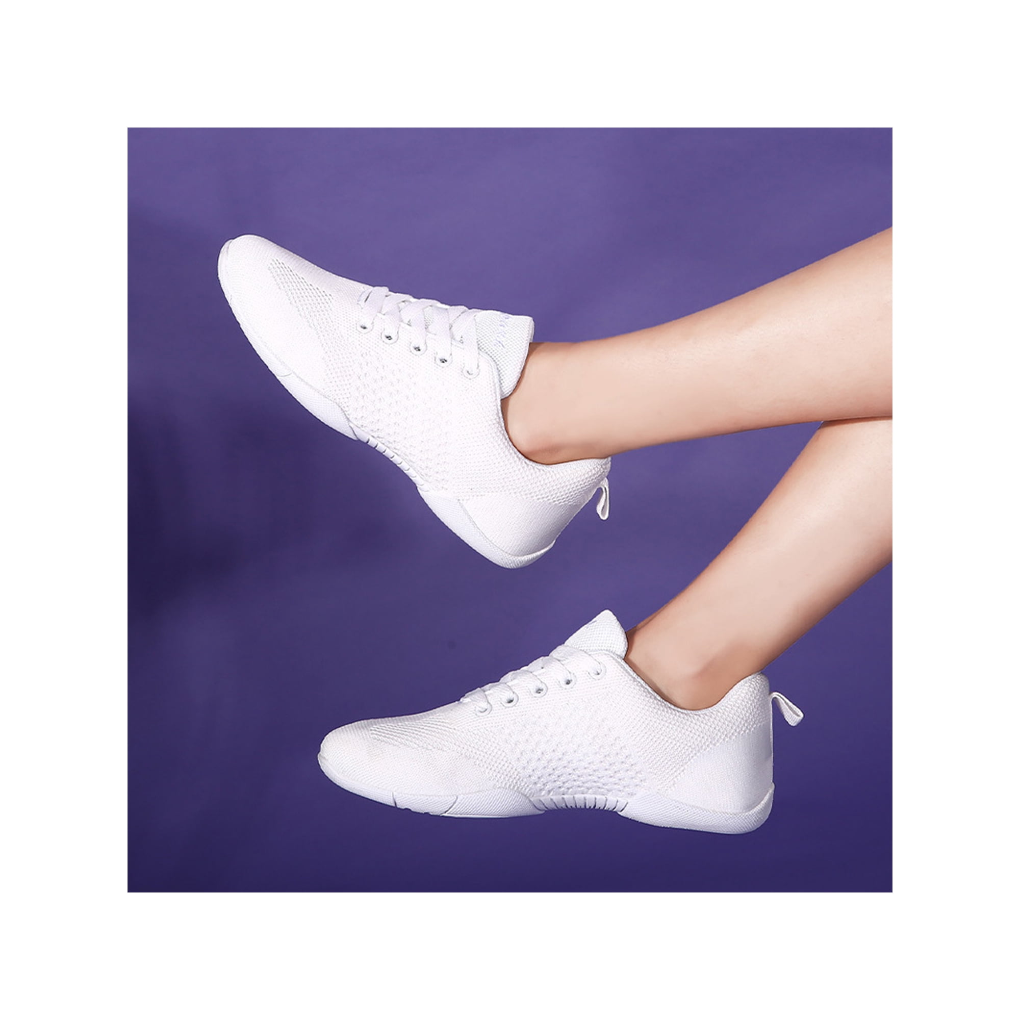 Les femmes qui courtisent réconfortent la chaussure de cheerleading danse  des baskets de danse en dentelle respirante Blanc 13c