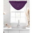 thumbnail image 4 of Waterfall Valances for Windows, Pure Dark Purple Kitchen Sheer Valance Curtains, Simple Solid Color Rod Pocket Elegant Swag Valances for Living Room Bedroom, 47.2"x38.5", 1 Panel, 4 of 8