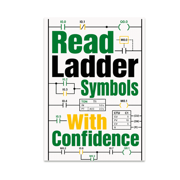 PLC Symbol Reference Industrial Wall Decor - Engineer Enthusiast - 13x19 Poster Print