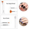 thumbnail image 3 of Nail Paint Brushes Set, Nail Art Brushes for Gel Polish , Nail Detailing Brush Makeup Brushes Set for Cleaning Fingernails Dotting Painting Line - White, 3 of 5