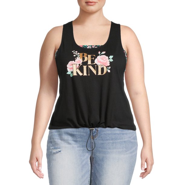 No Boundaries Junior’s Plus Size Active Tank Top and Bandeau Set, 2