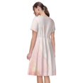 thumbnail image 2 of Bixox Robe d'Été à Manches Courtes pour Femmes Robe Ample Longueur Genou avec Poches-Marbre, 2 of 7