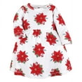 thumbnail image 3 of Hudson Baby Infant and Toddler Girl Cotton Dresses, Poinsettia Dot, 2 Toddler, 3 of 4